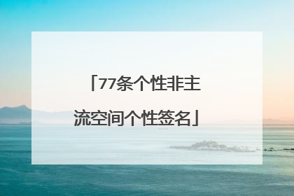 77条个性非主流空间个性签名