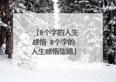 8个字的人生感悟 8个字的人生感悟集锦