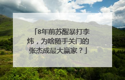 8年前苏醒暴打李炜，为啥随手关门的张杰成最大赢家？