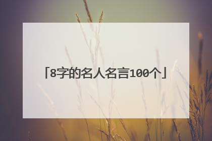 8字的名人名言100个