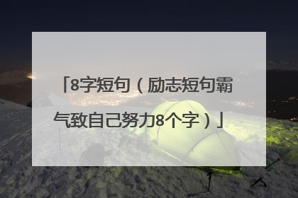 8字短句（励志短句霸气致自己努力8个字）