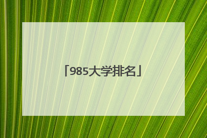 985大学排名
