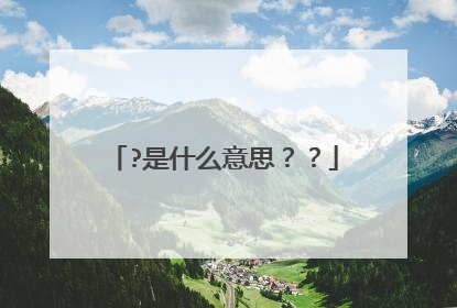 ?是什么意思？？