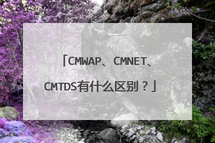 CMWAP、CMNET、CMTDS有什么区别？