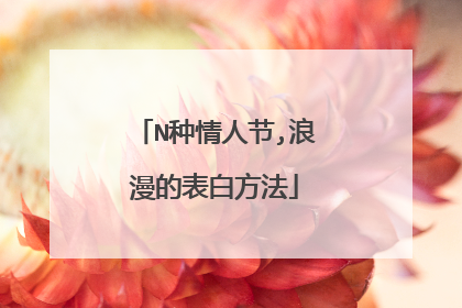 N种情人节,浪漫的表白方法