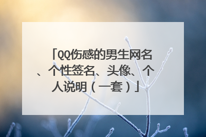 QQ伤感的男生网名、个性签名、头像、个人说明（一套）