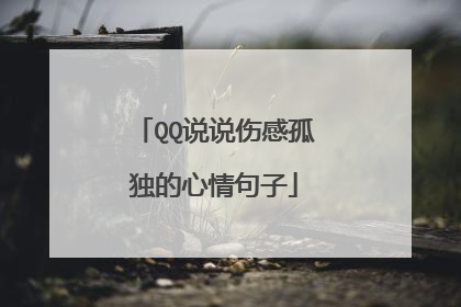 QQ说说伤感孤独的心情句子