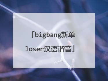bigbang新单loser汉语谐音