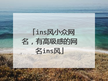 ins风小众网名，有高级感的网名ins风