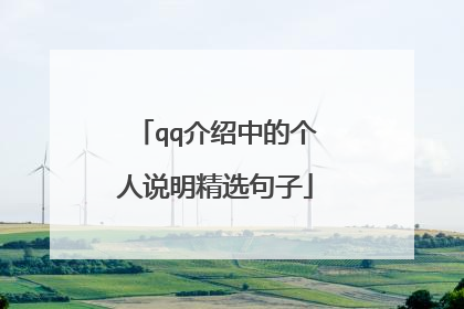 qq介绍中的个人说明精选句子