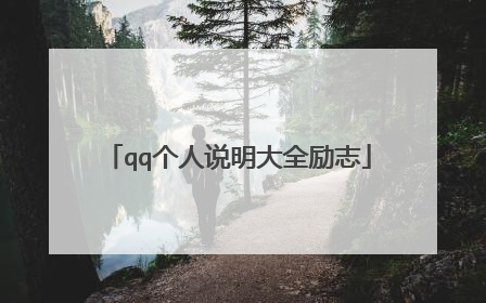 qq个人说明大全励志