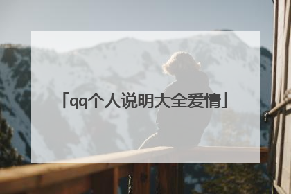 qq个人说明大全爱情