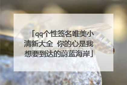 qq个性签名唯美小清新大全 你的心是我想要到达的蔚蓝海岸