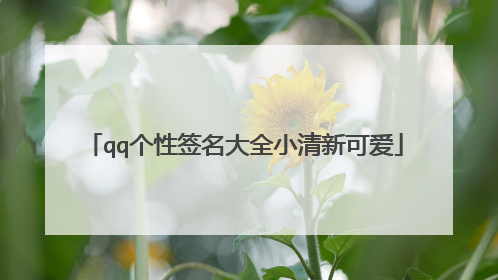 qq个性签名大全小清新可爱