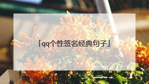 qq个性签名经典句子