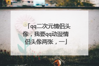 qq二次元情侣头像，我要qq动漫情侣头像两张，一