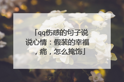 qq伤感的句子说说心情:假装的幸福,痛,怎么掩饰