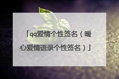 qq爱情个性签名(暖心爱情语录个性签名)