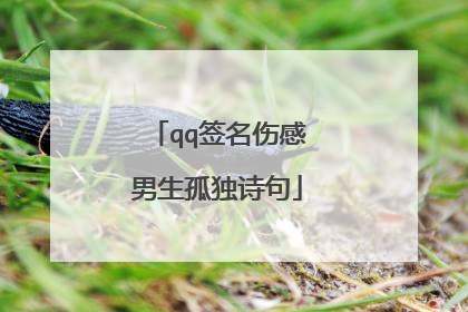 qq签名伤感男生孤独诗句
