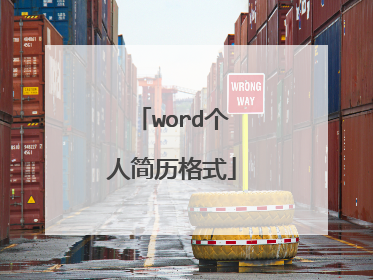 word个人简历格式