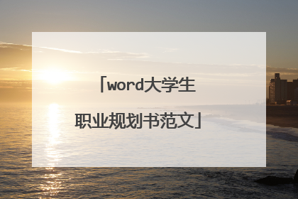 word大学生职业规划书范文