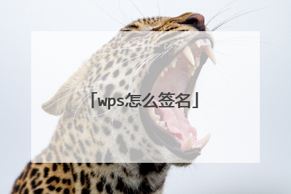 wps怎么签名