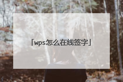 wps怎么在线签字
