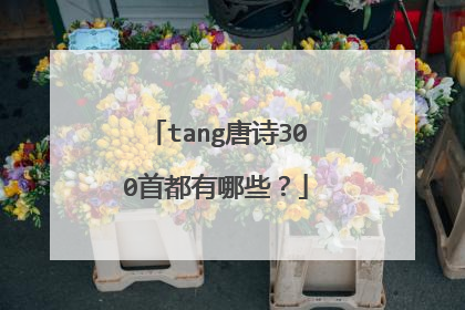 tang唐诗300首都有哪些？