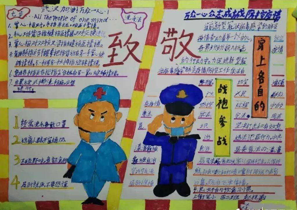 2020武汉加油小学生手抄报_学生为武汉加油的手抄报