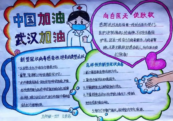 疫情无情,人间有爱小学生手抄报图片作文