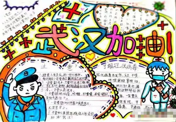 2020年预防肺炎疫情小学生手抄报简单又漂亮