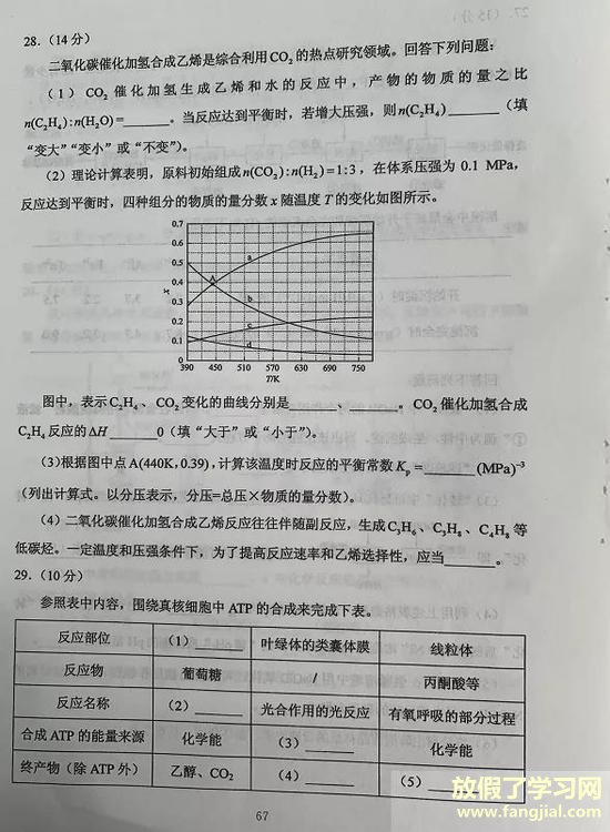 2020年全国Ⅲ卷高考理综试题（图片版）11